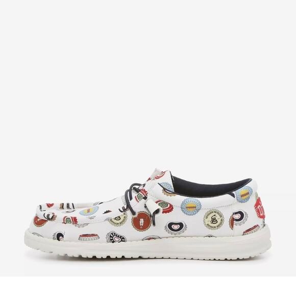 Hey Dude Men Walley Spring Breaker Beer White Slip On Sneakers